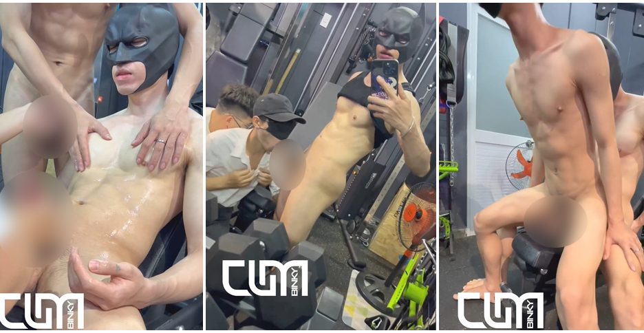 Binkycum – Chơi slim boy trong phòng gym